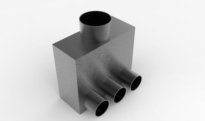 Açılı bağlantı plenum (1 x DN75 - 3 x DN50)