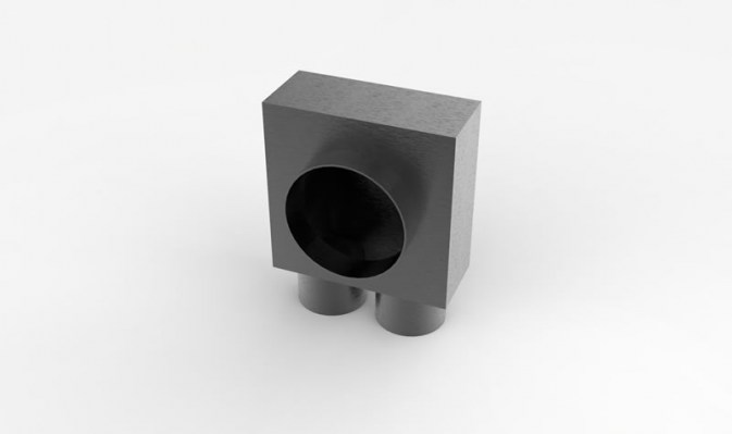 Açılı valf plenum (2 x 75 giriş - DN 125 çıkış)