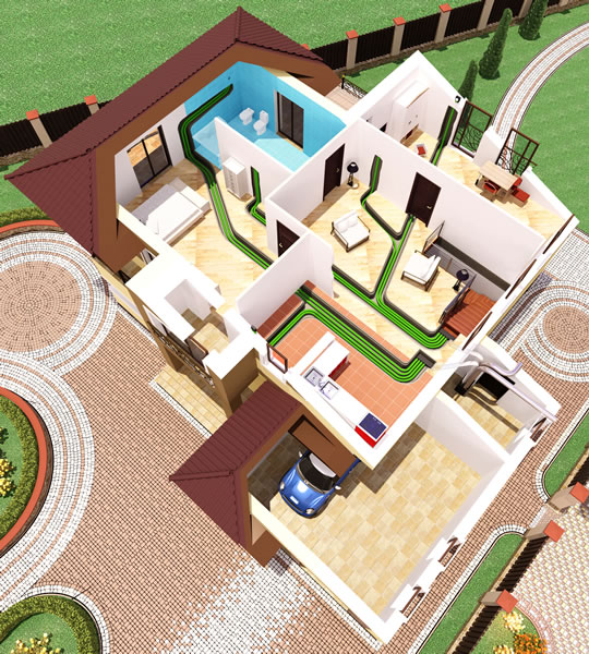 rendering villa VMC individuale